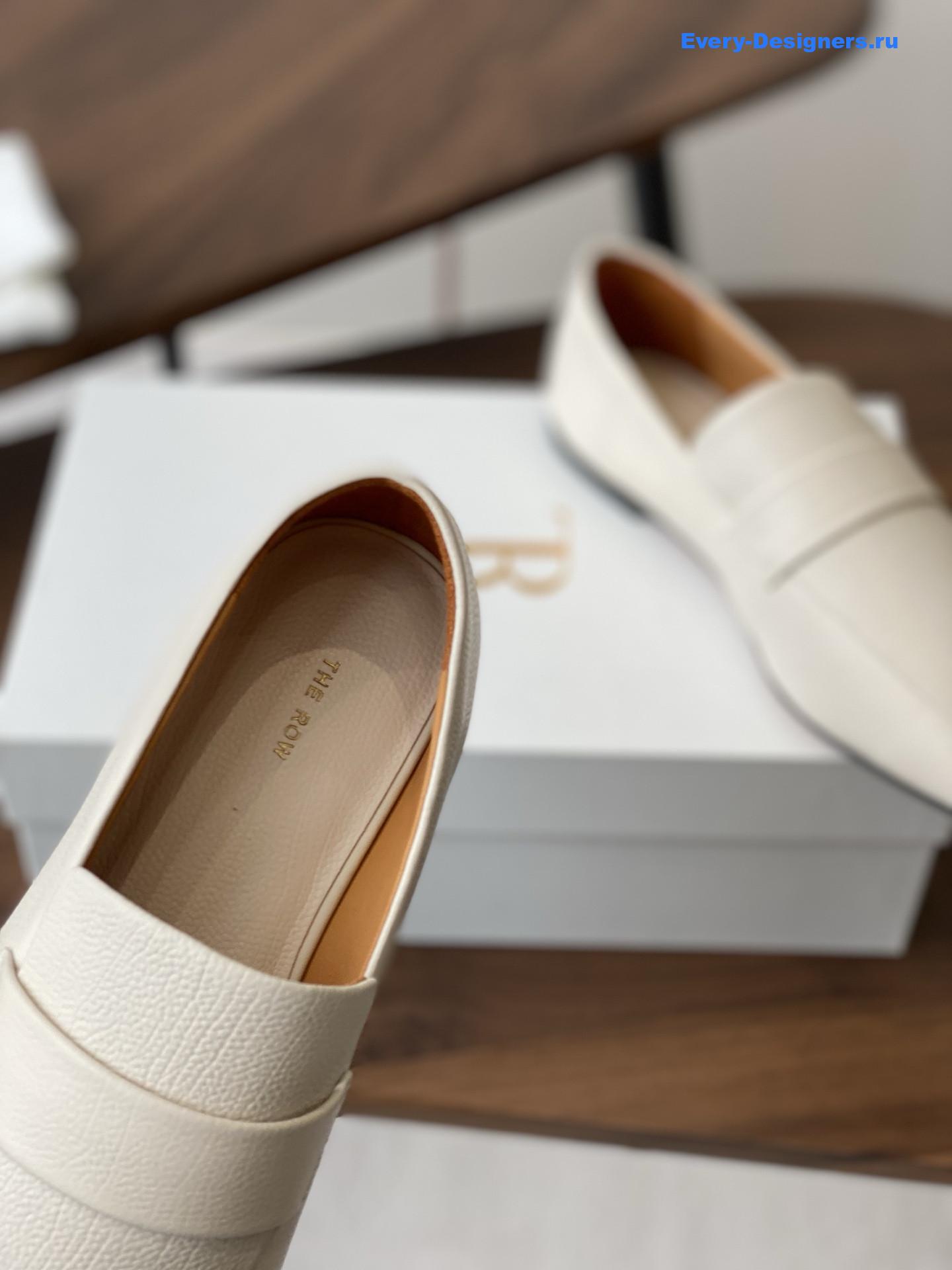 The R0w white leather loafers