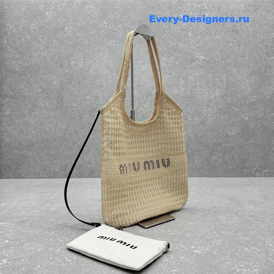 Miu Miu Ivy Raffia Shoulder Bag