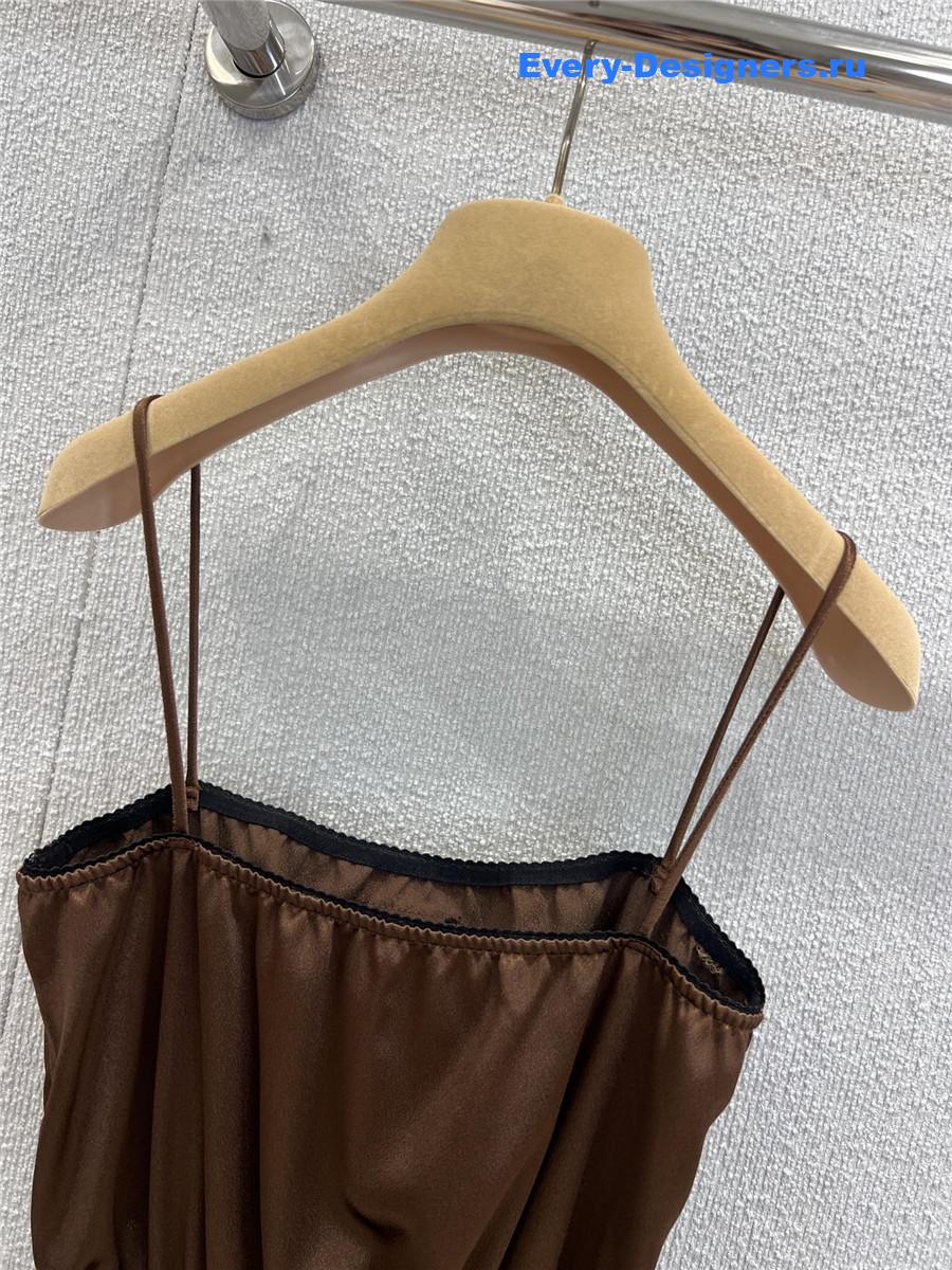 Miu Miu Cocoa Brown Long Satin Dress