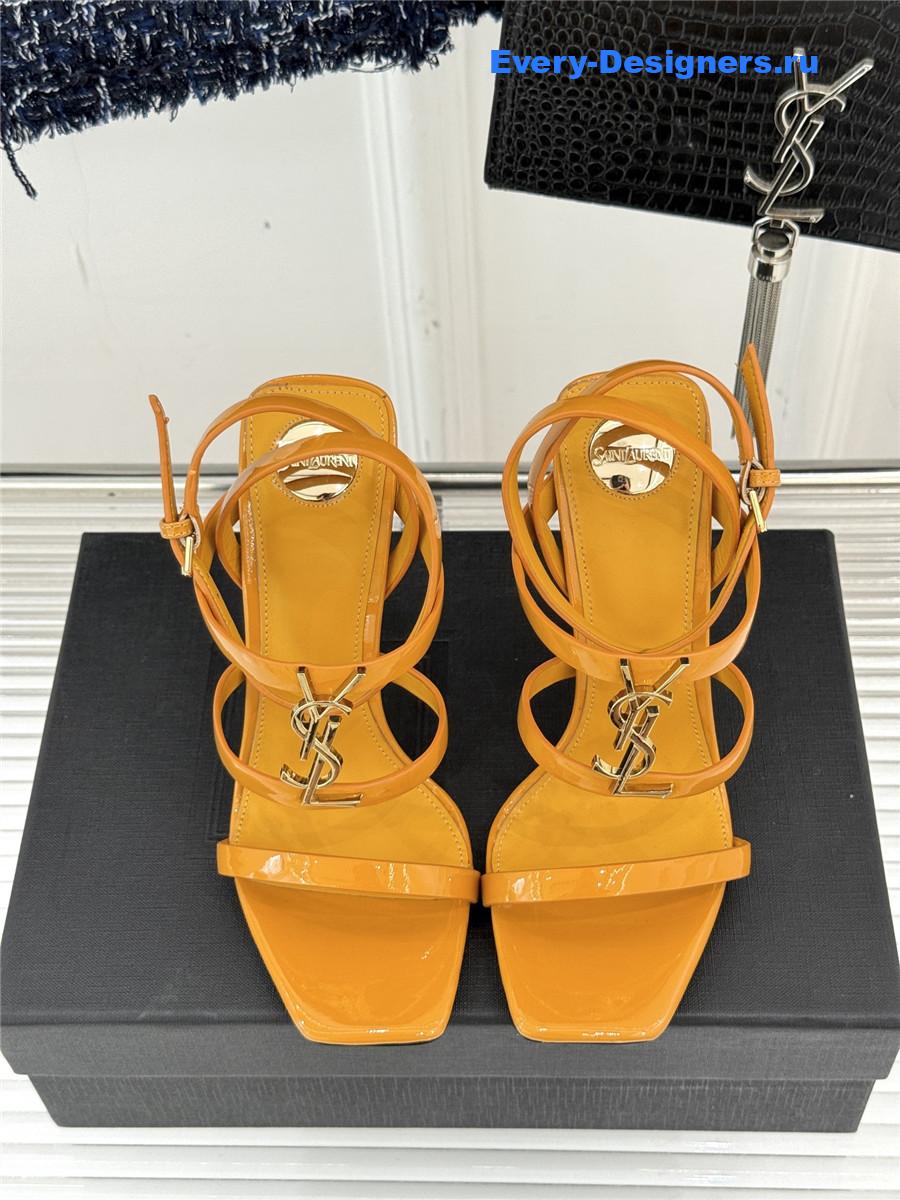 Sa1nt Lau*nt yellow cassandra wedges