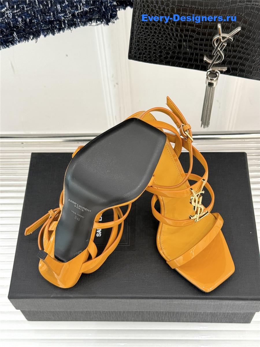 Sa1nt Lau*nt yellow cassandra wedges