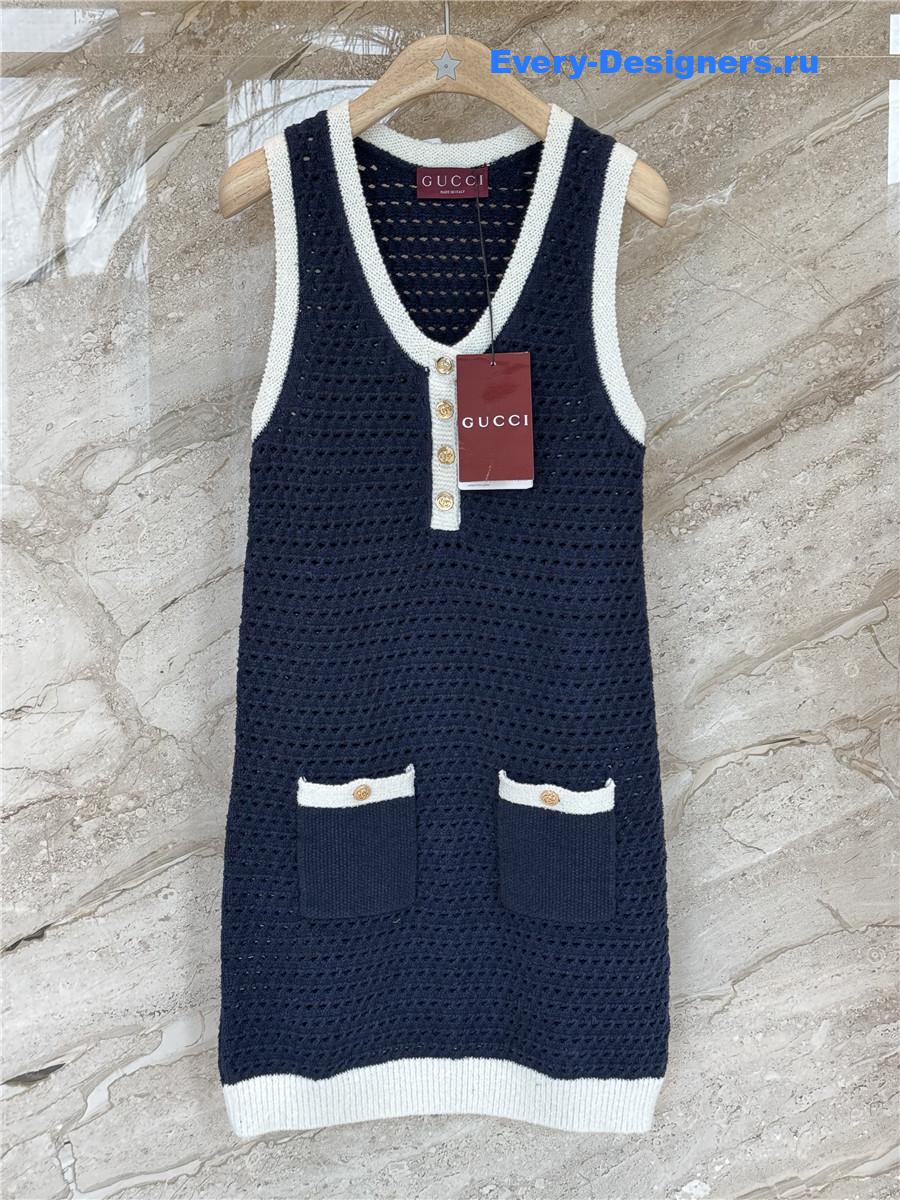Gvc*1 navy cotton crochet dress