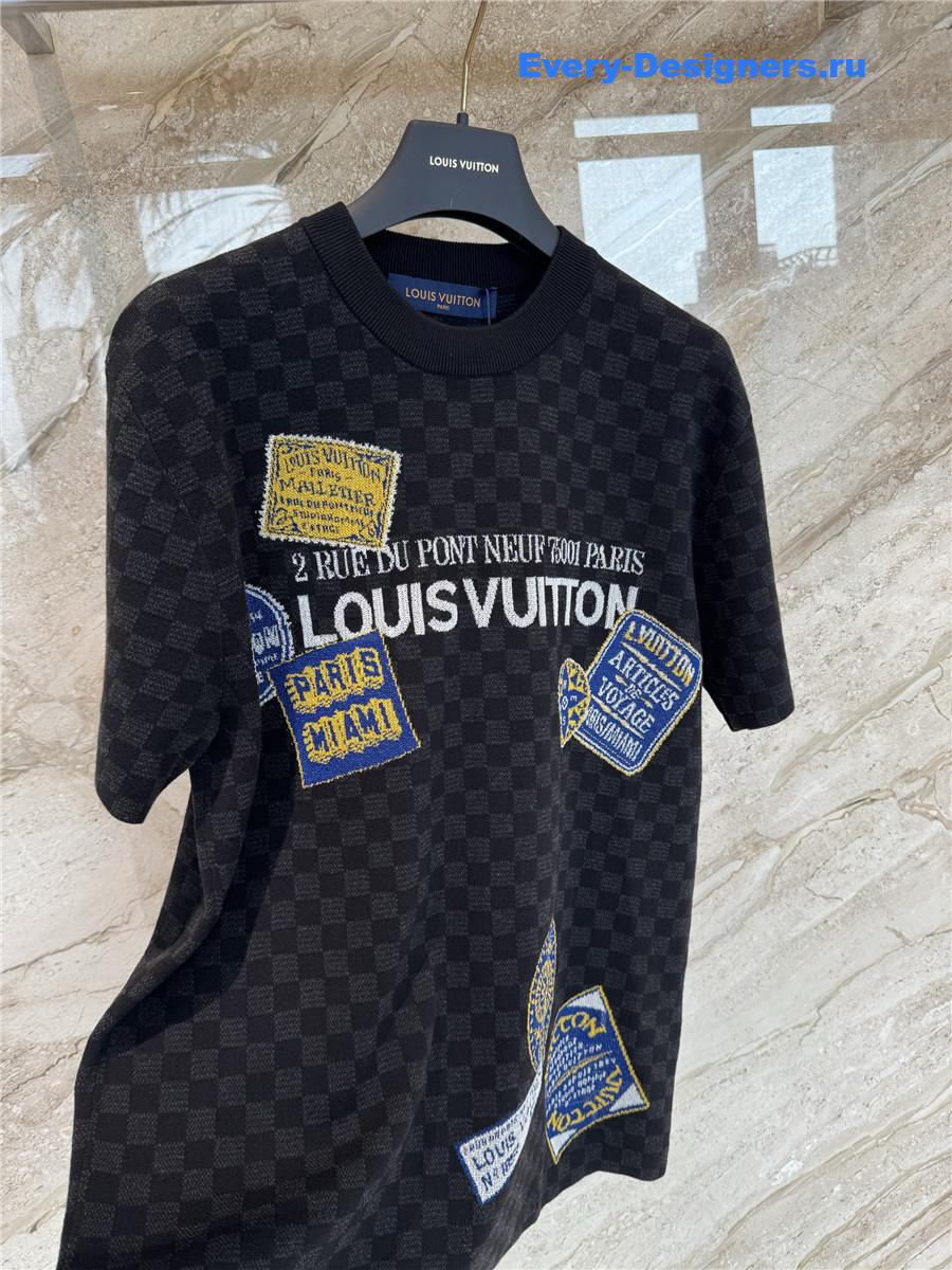 l0vis Vvtt0n damier short-sleeved signature crewneck