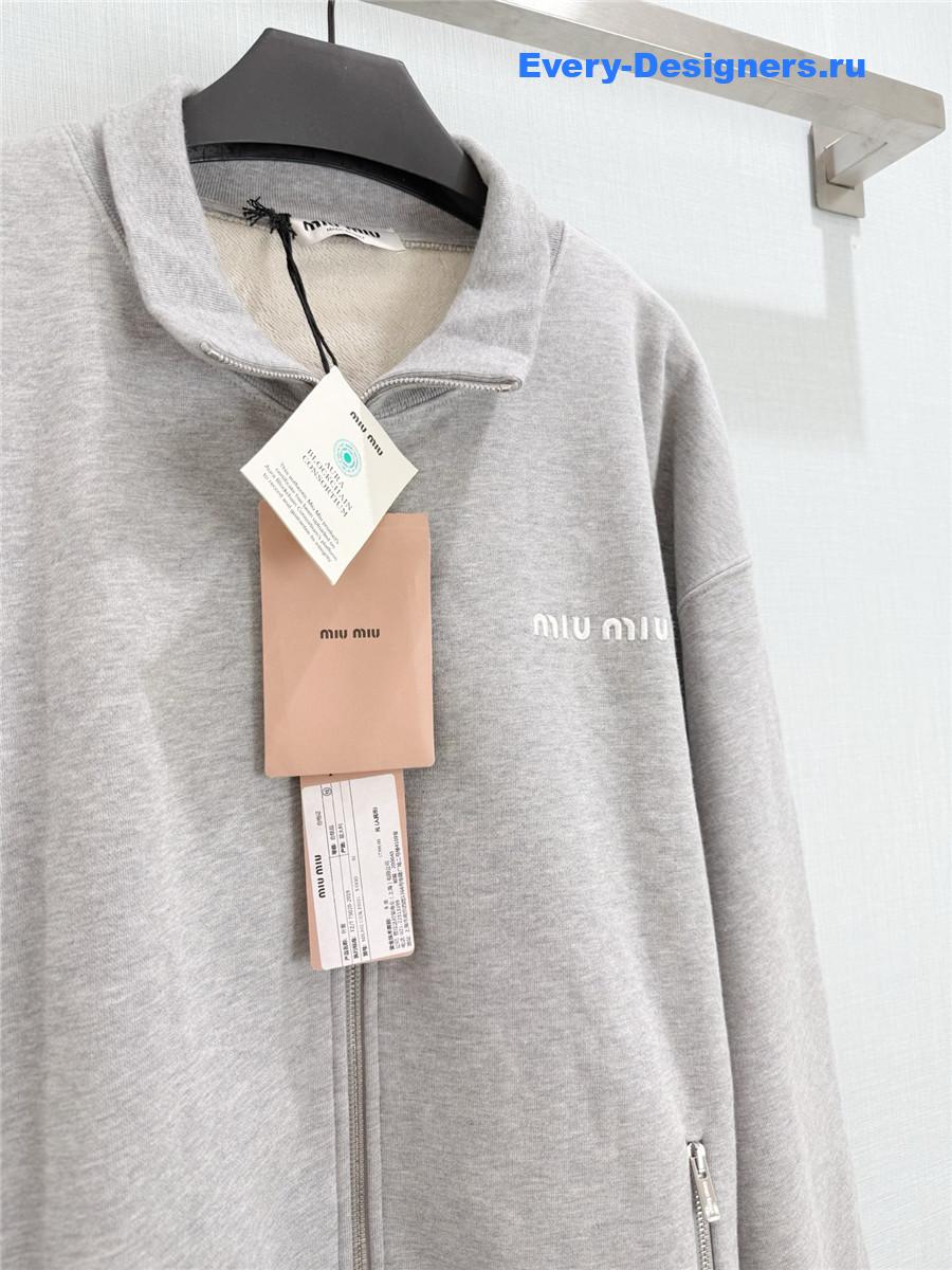 Miu Miu Grey Fleece Sweatshirt