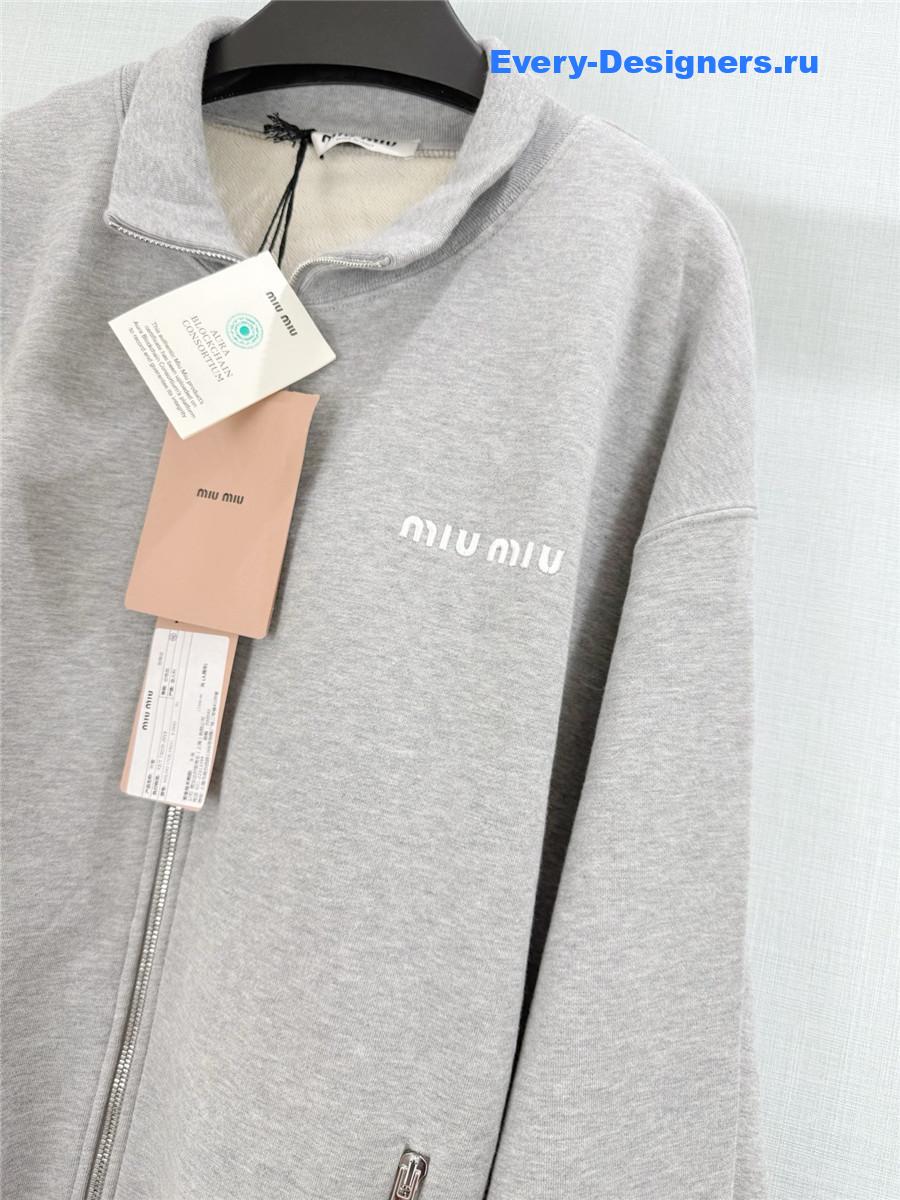 Miu Miu Grey Fleece Sweatshirt