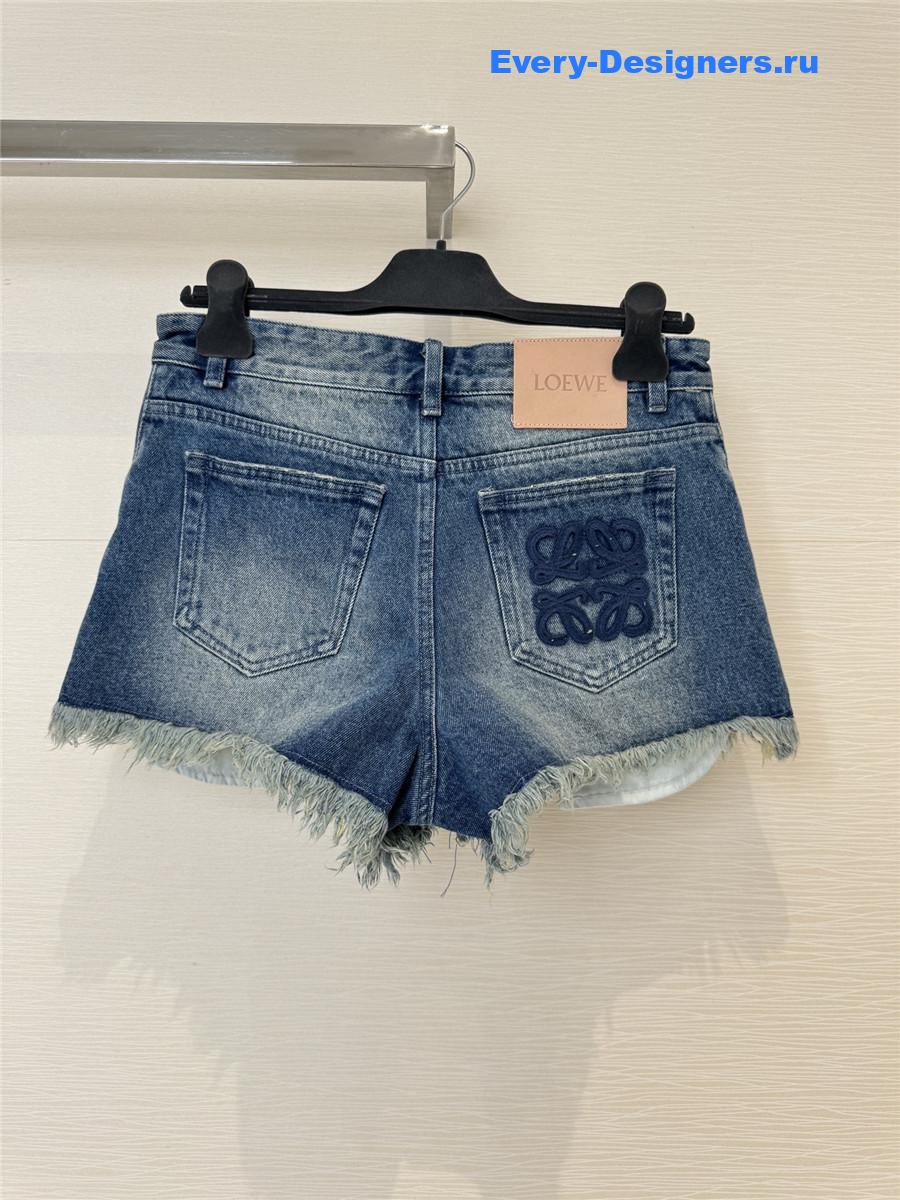 L0ew* anagram denim shorts in blue