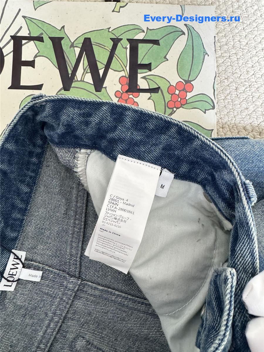 L0ew* anagram denim shorts in blue