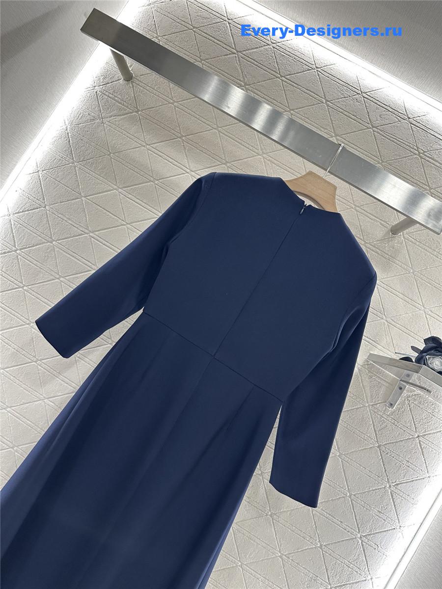Va1e*ntin0 blue crepe couture midi dress