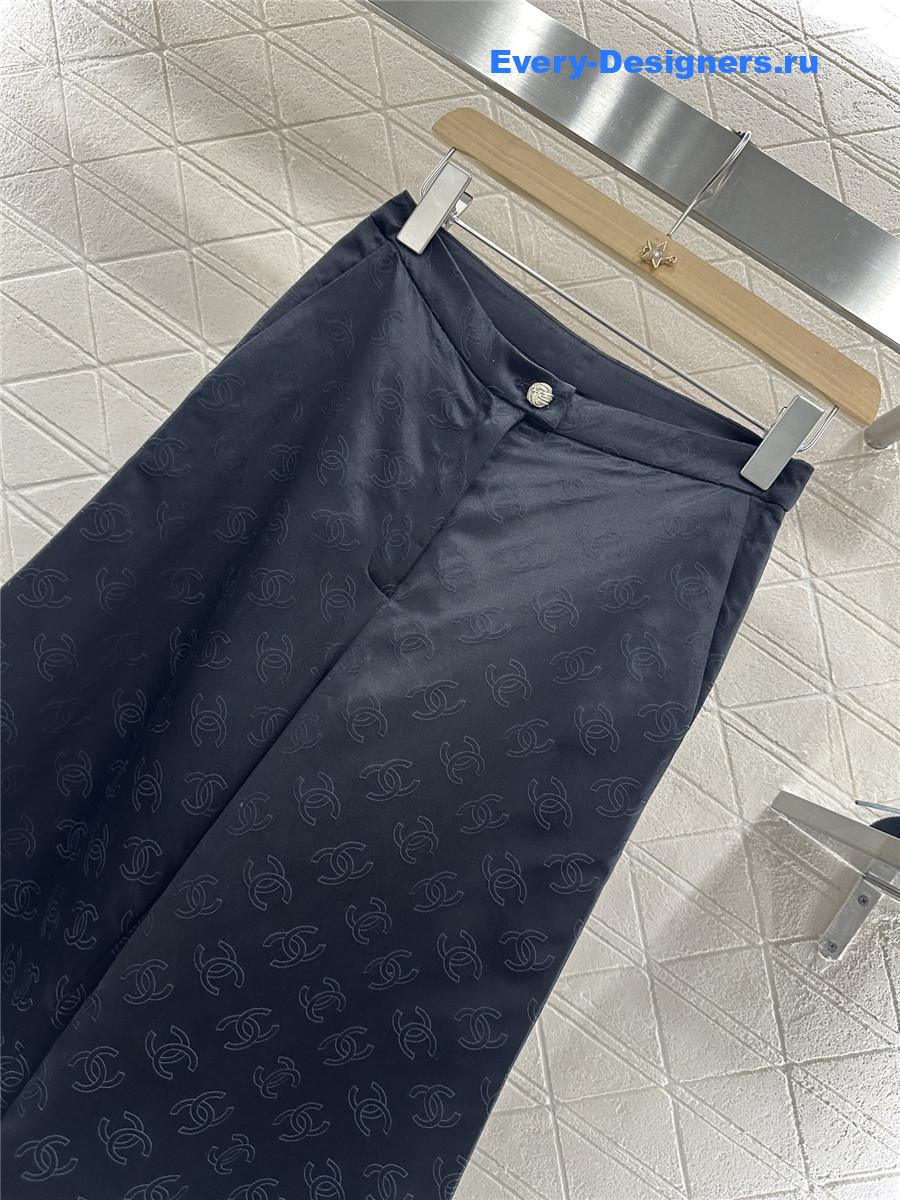 Ch**el cc jacquard flared trousers