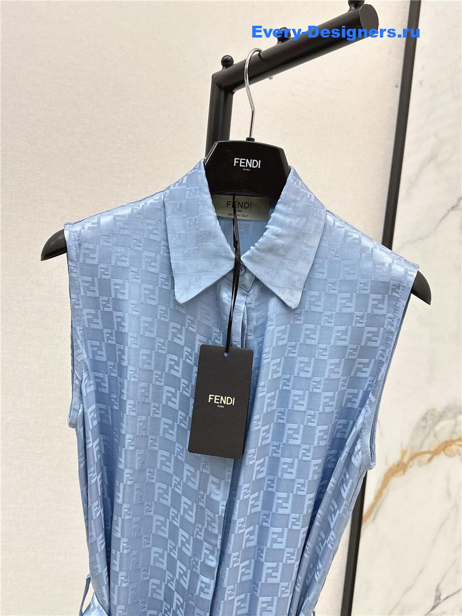 F**di blue bow-detail dress