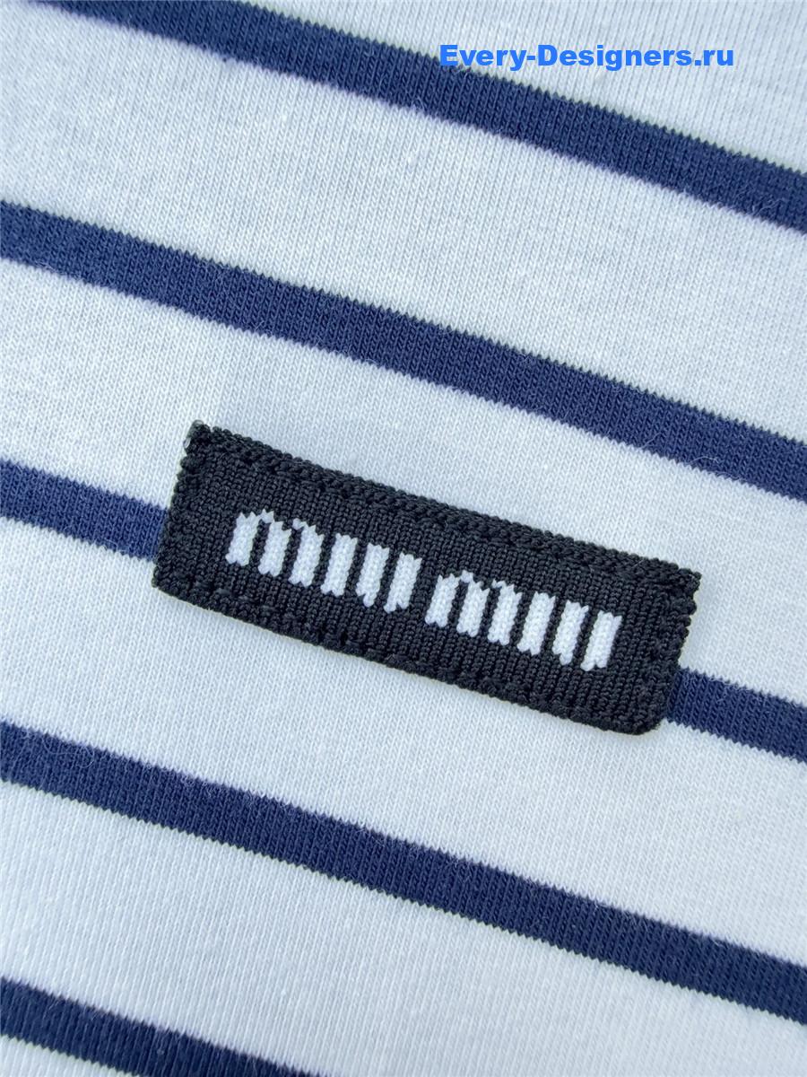 Miu Miu Striped Cotton T-Shirt