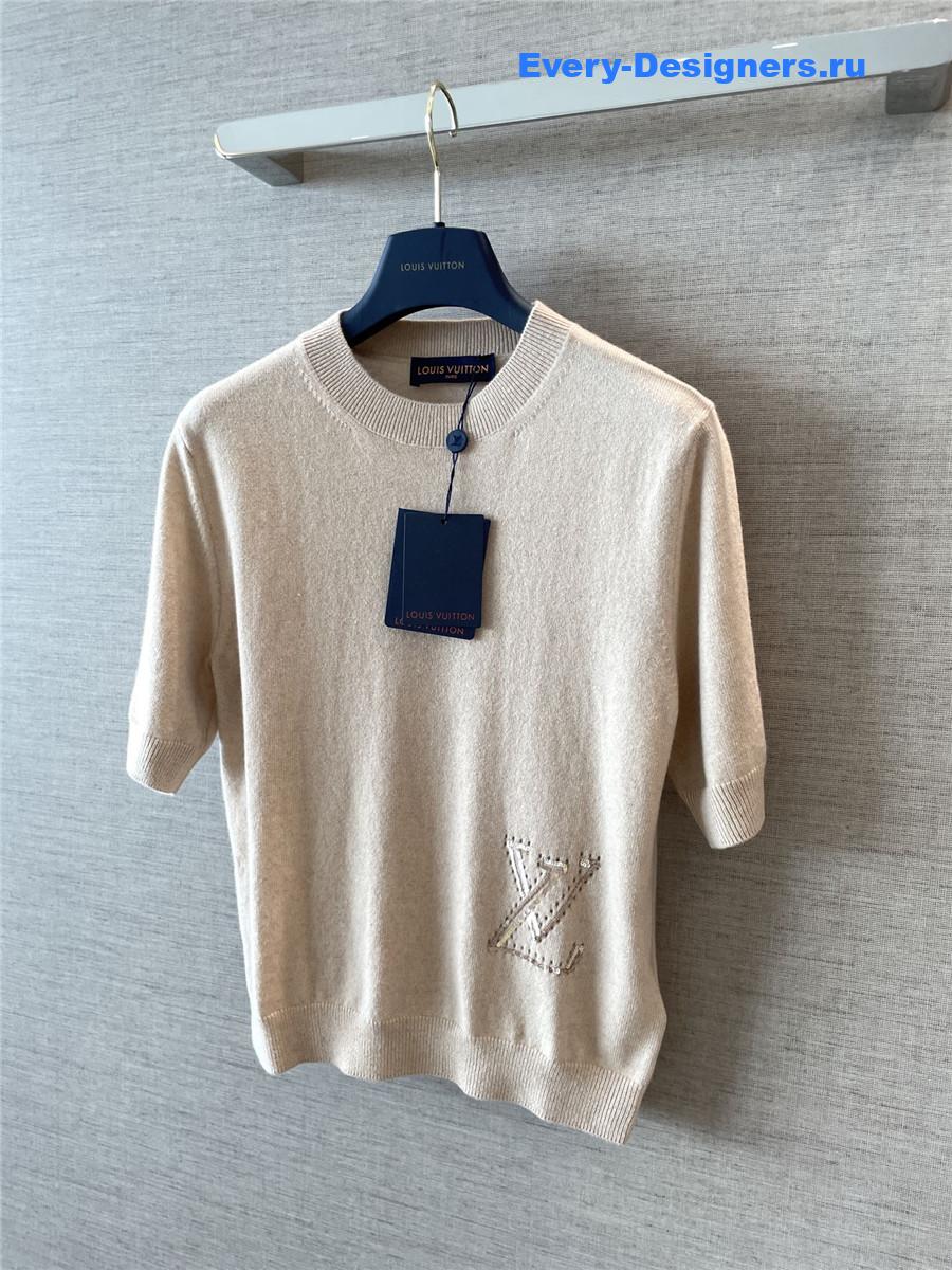 l0vis Vvtt0n beige sequin knit top