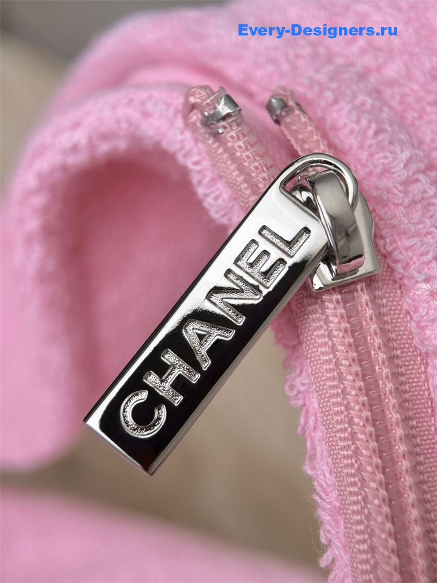 Ch**el light pink denim hobo bag