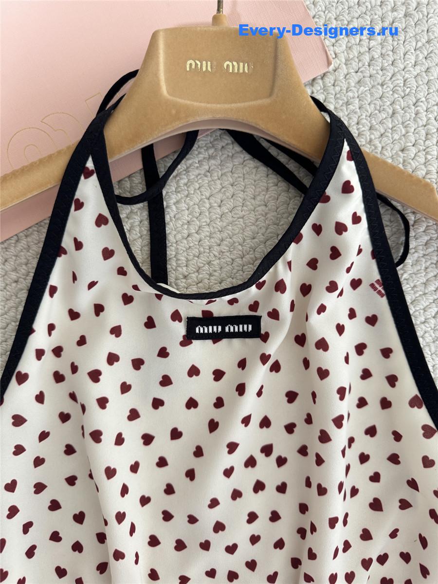 Miu Miu Pink V-Neck Suspender Dress