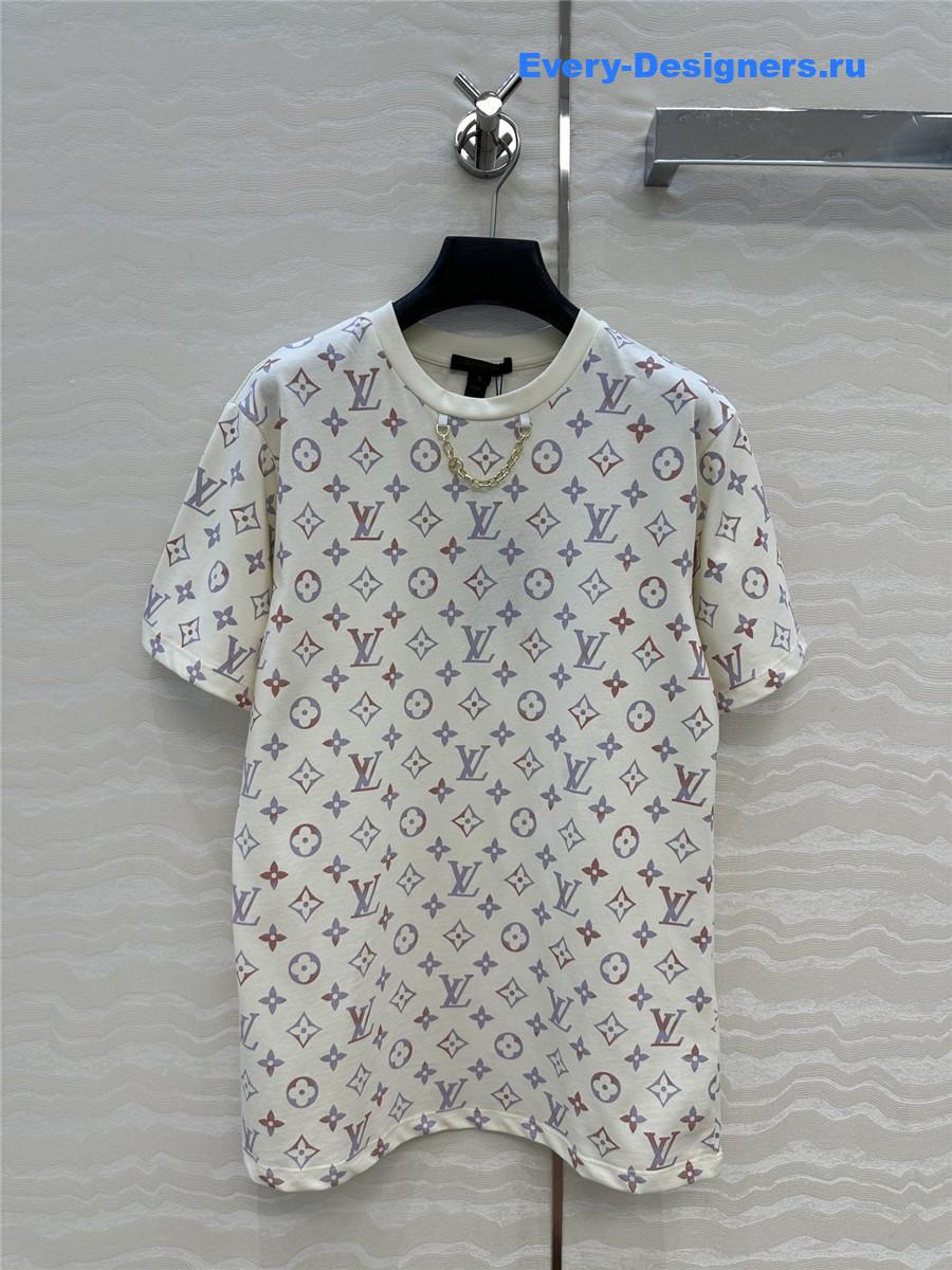 l0vis Vvtt0n lv white navy escale printed t-shirt