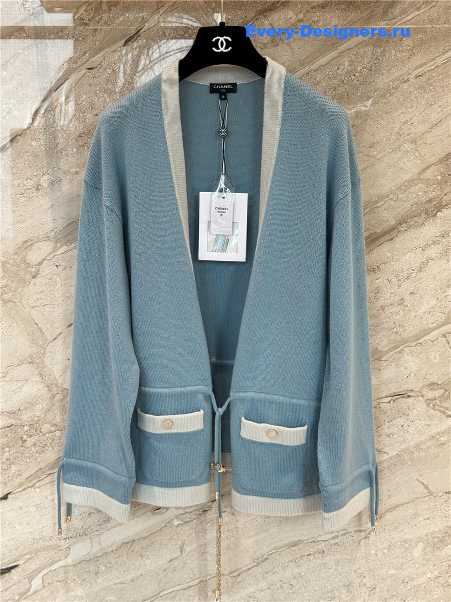 Ch**el blue cashmere cardigan