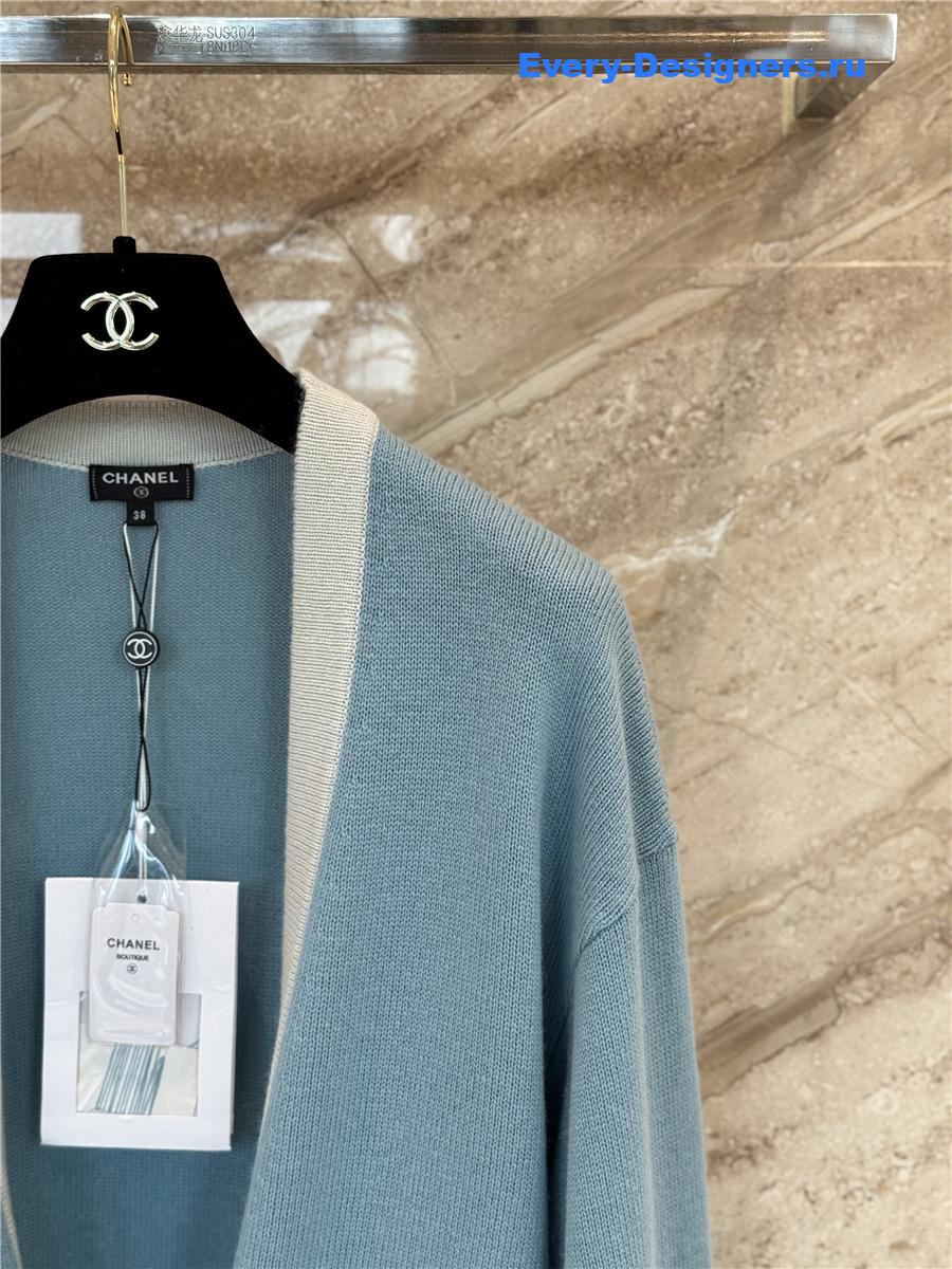 Ch**el blue cashmere cardigan