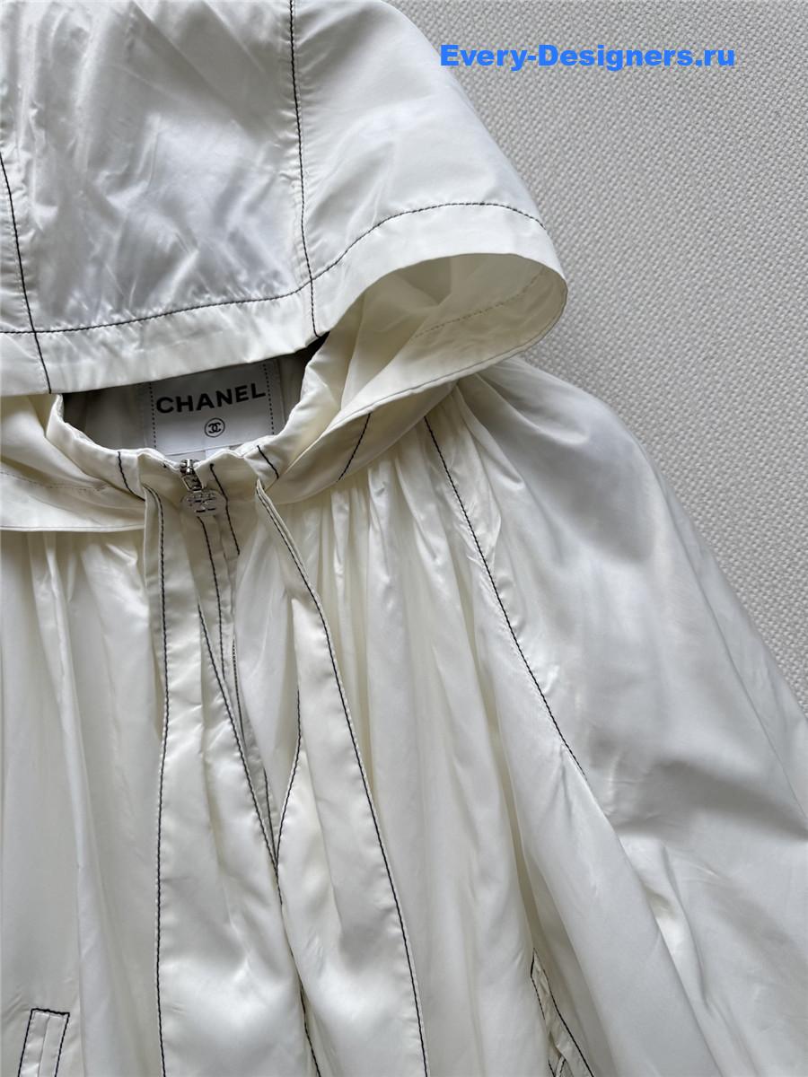 Ch**el topstitched hooded jacket