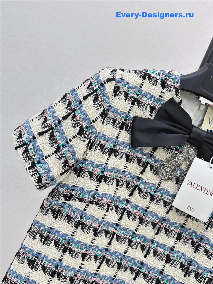 Va1e*ntin0 embellished tweed minidress