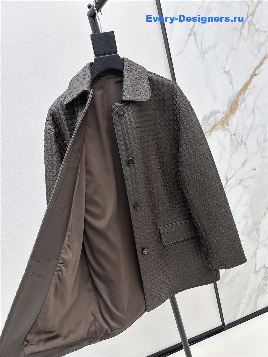 b0tt*ga Ven*ta brown intrecciato jacket