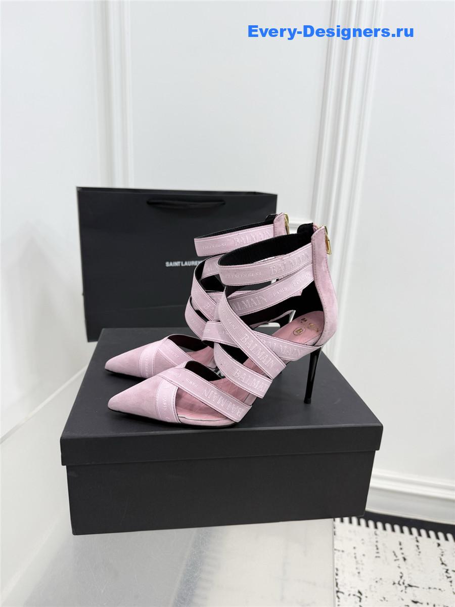 Balmain Pink Ribbon Pumps