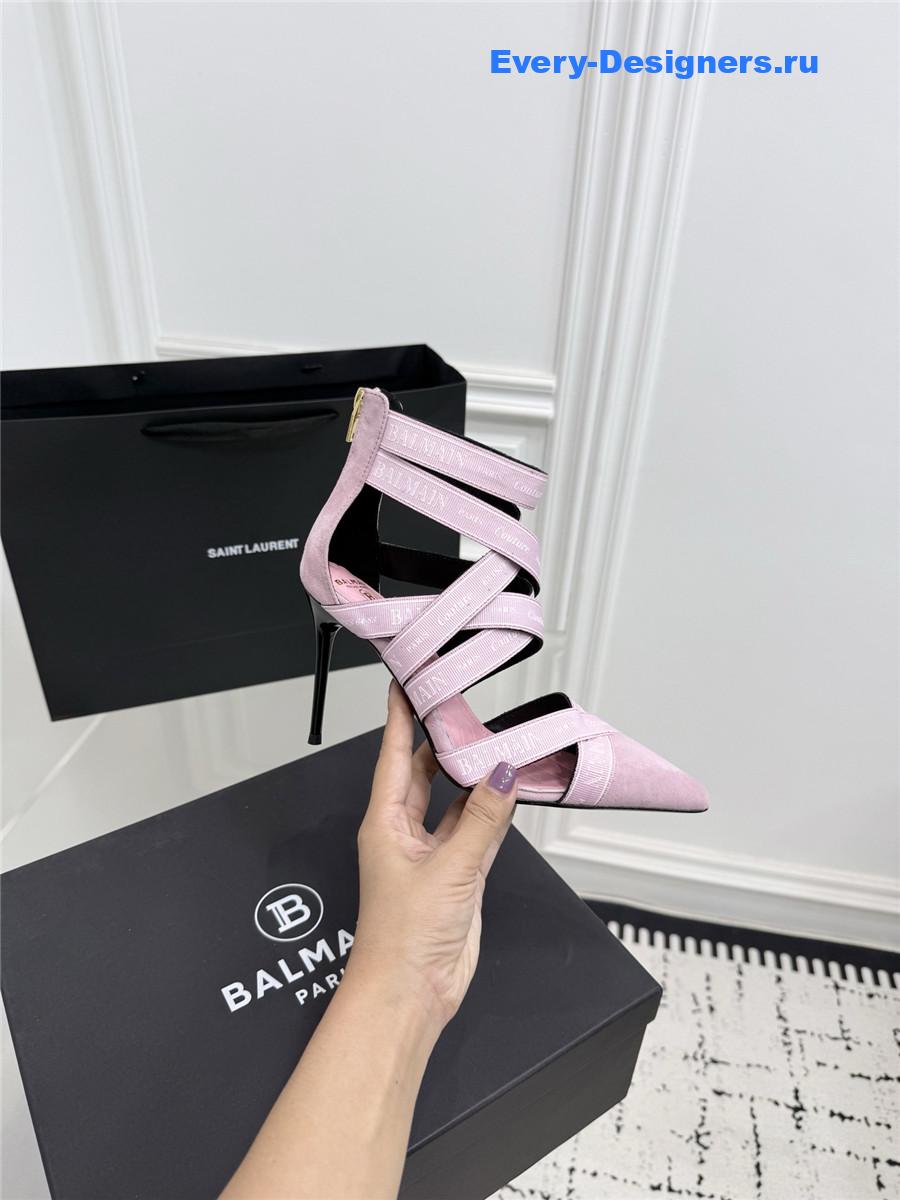 Balmain Pink Ribbon Pumps