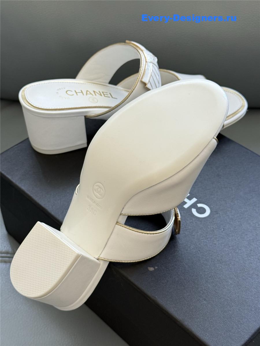 Ch**el white bowknot sandals