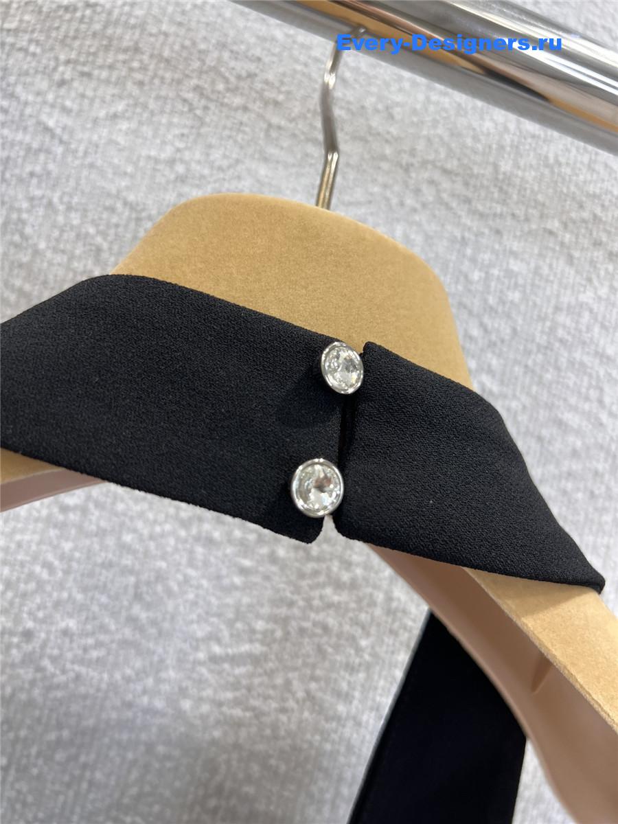 Miu Miu Black Beaded V-Neck Dress