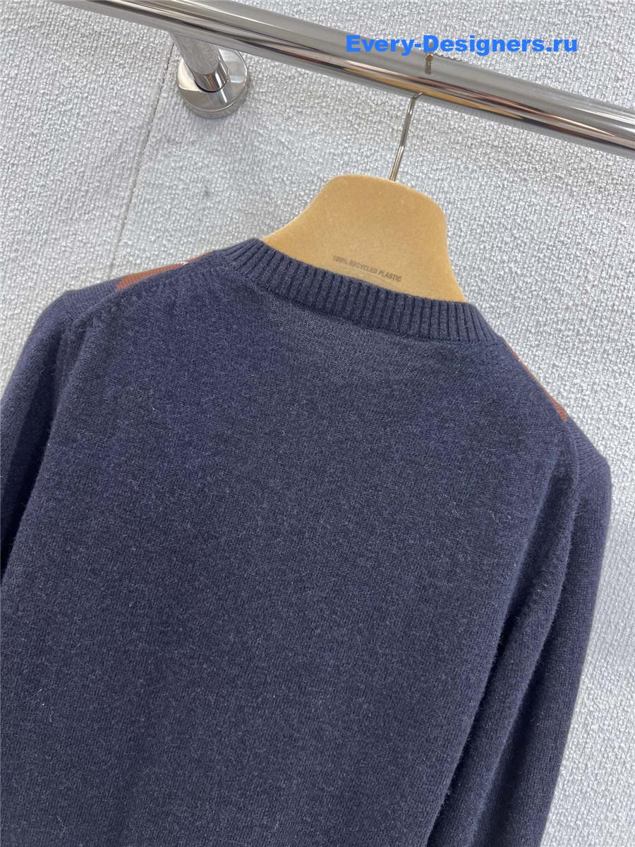 Miu Miu Blue Argyle Cardigan