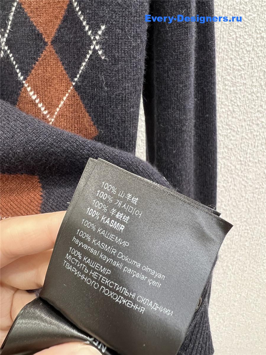 Miu Miu Blue Argyle Cardigan