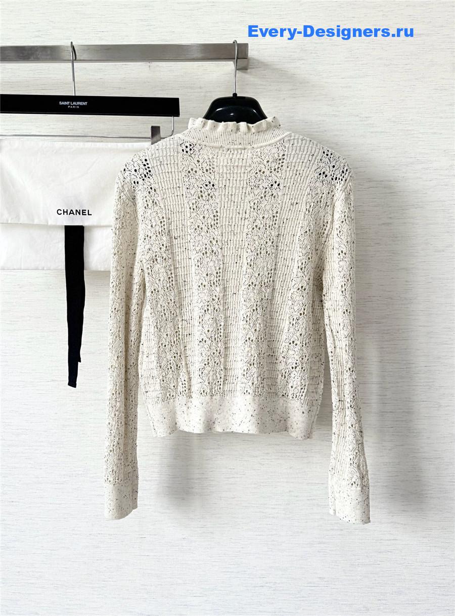 Ch**el white sequin cardigan