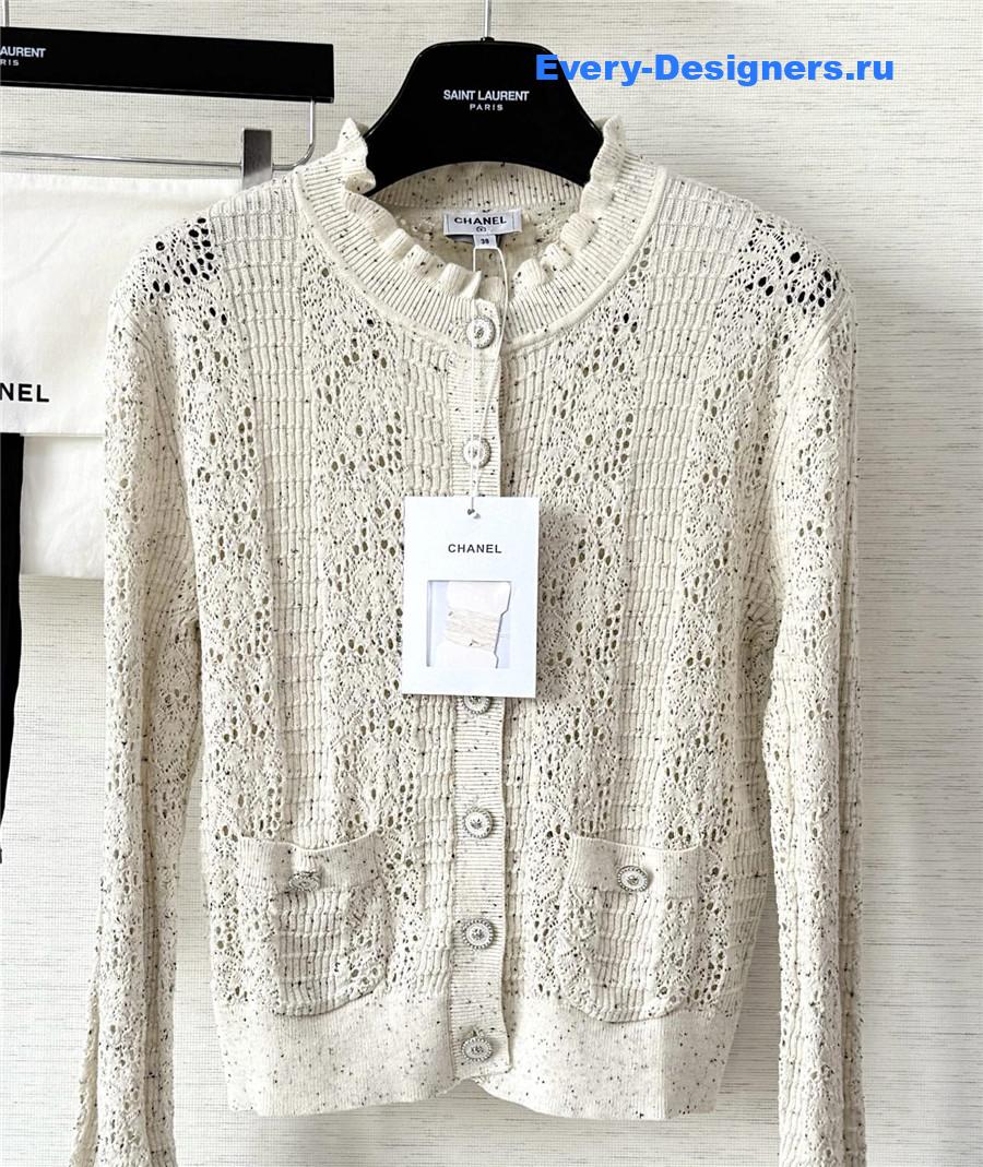 Ch**el white sequin cardigan