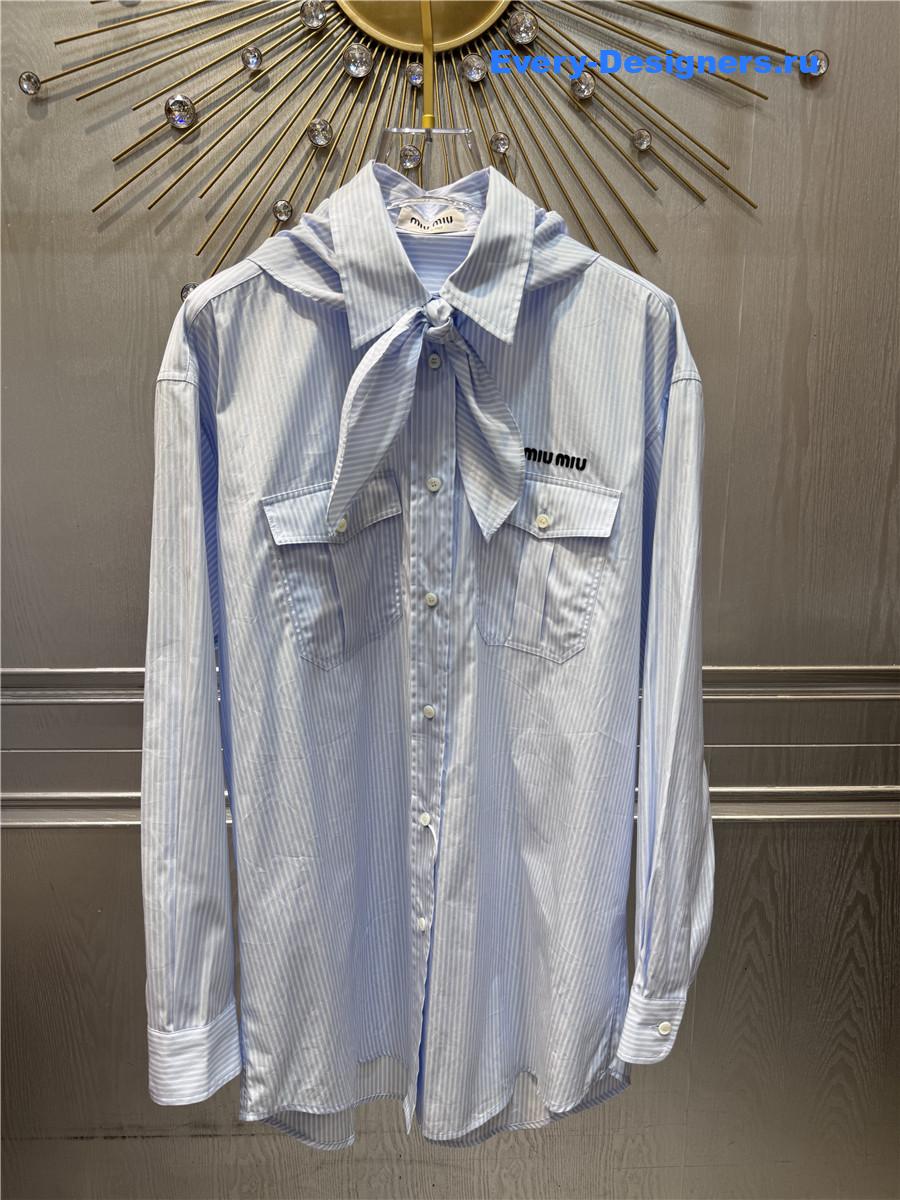 Miu Miu Striped Shirt with Scarf