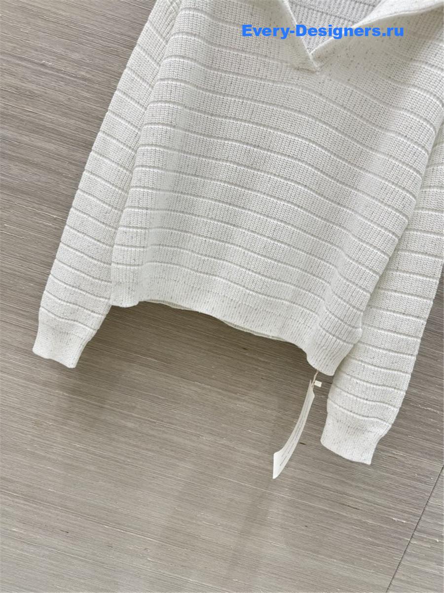 BC White Ribbed Knit Sweater