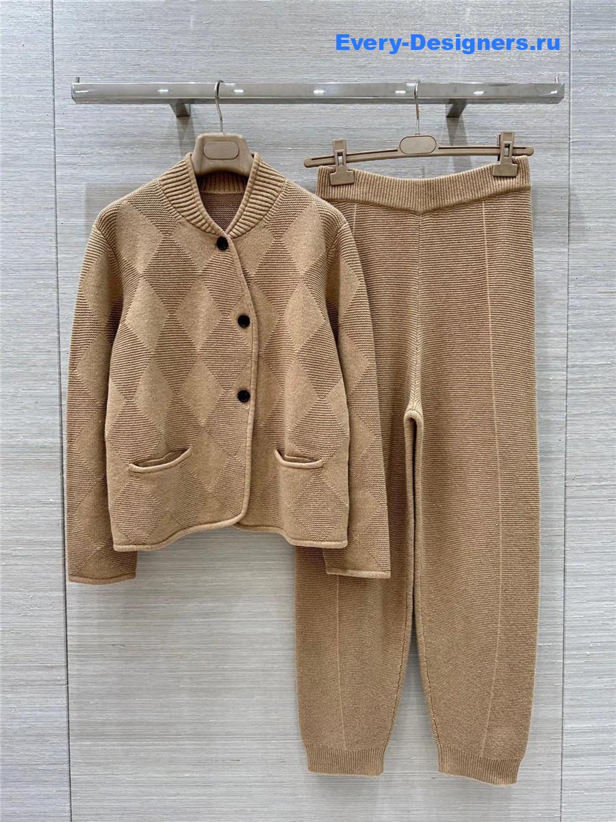 l0r0 p1ana brown D1am0nd cashmere suit