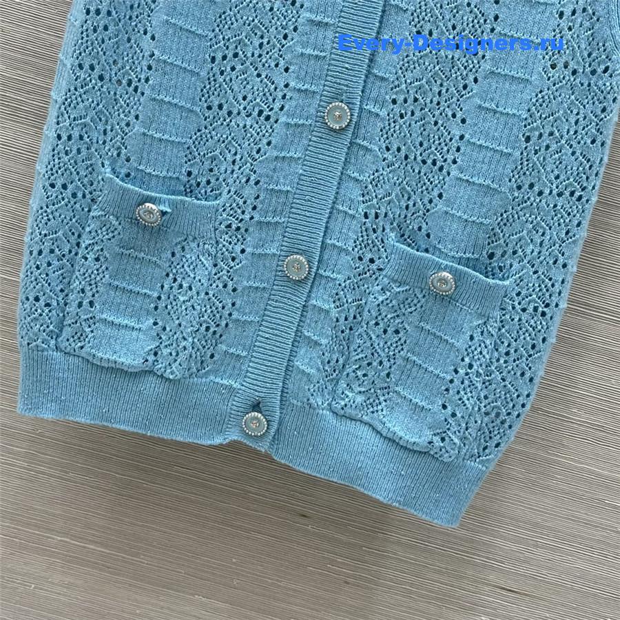 Ch**el coco blue knit vest