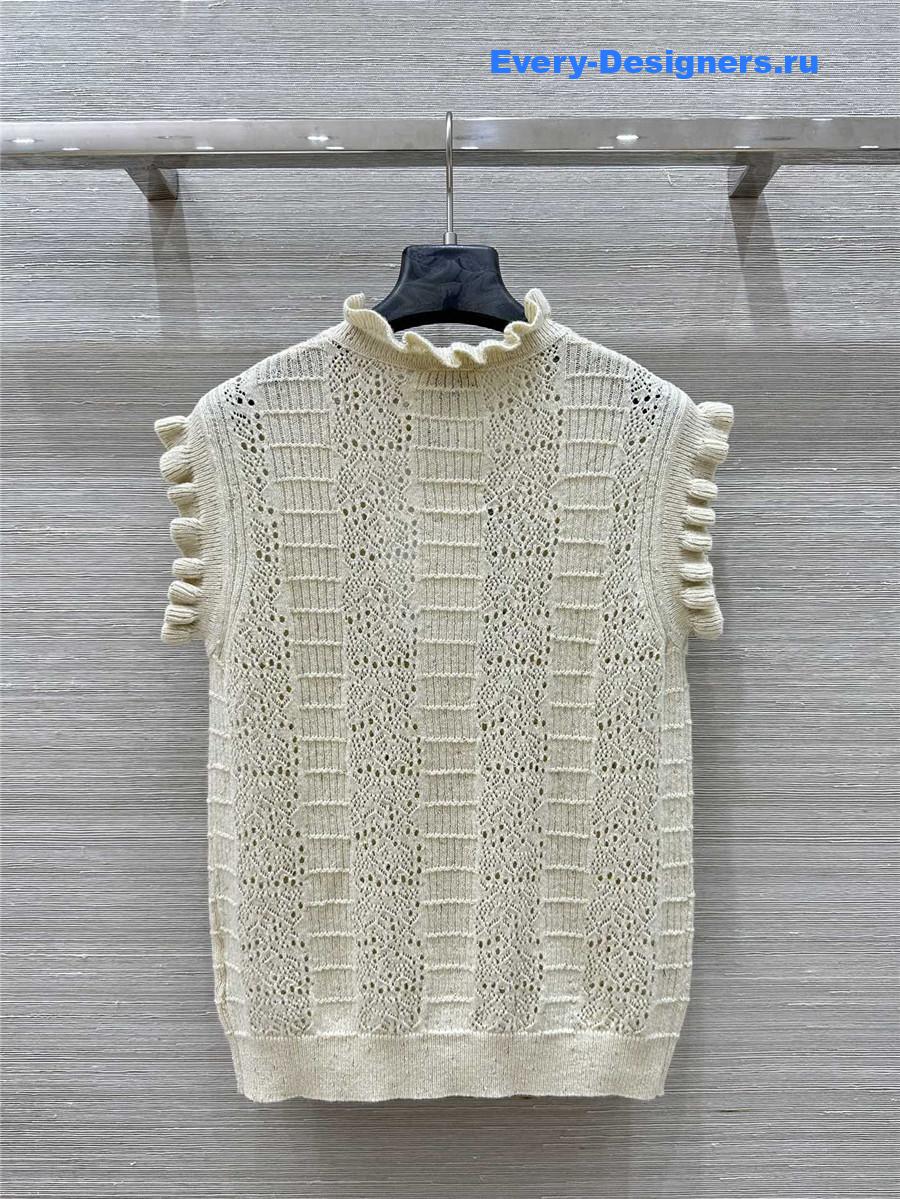 Ch**el coco beige knit vest