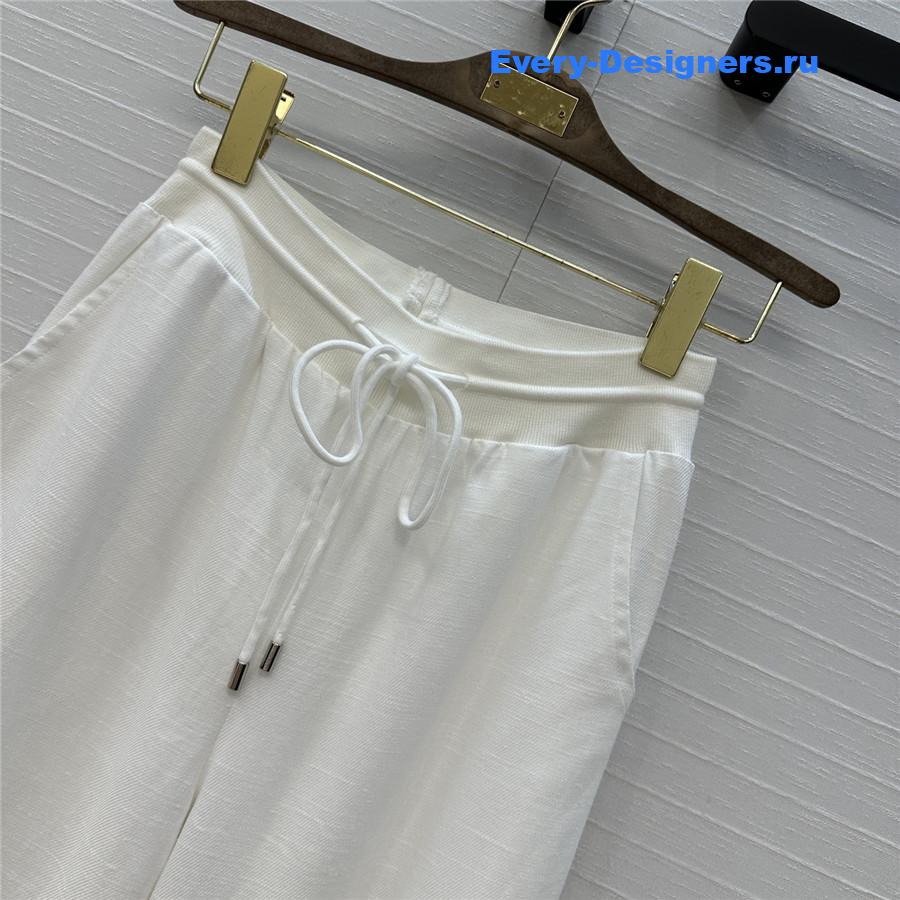 L0r0 P1ana white cotton-linen trousers