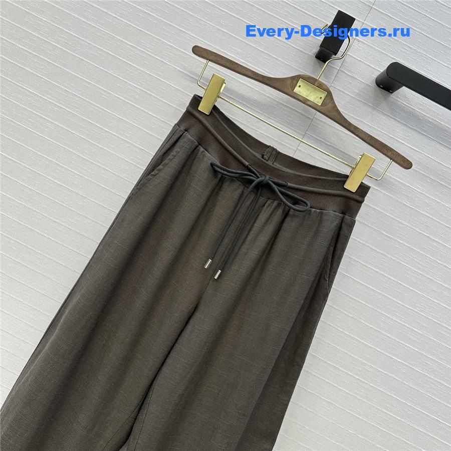 L0r0 P1ana gray cotton-linen trousers