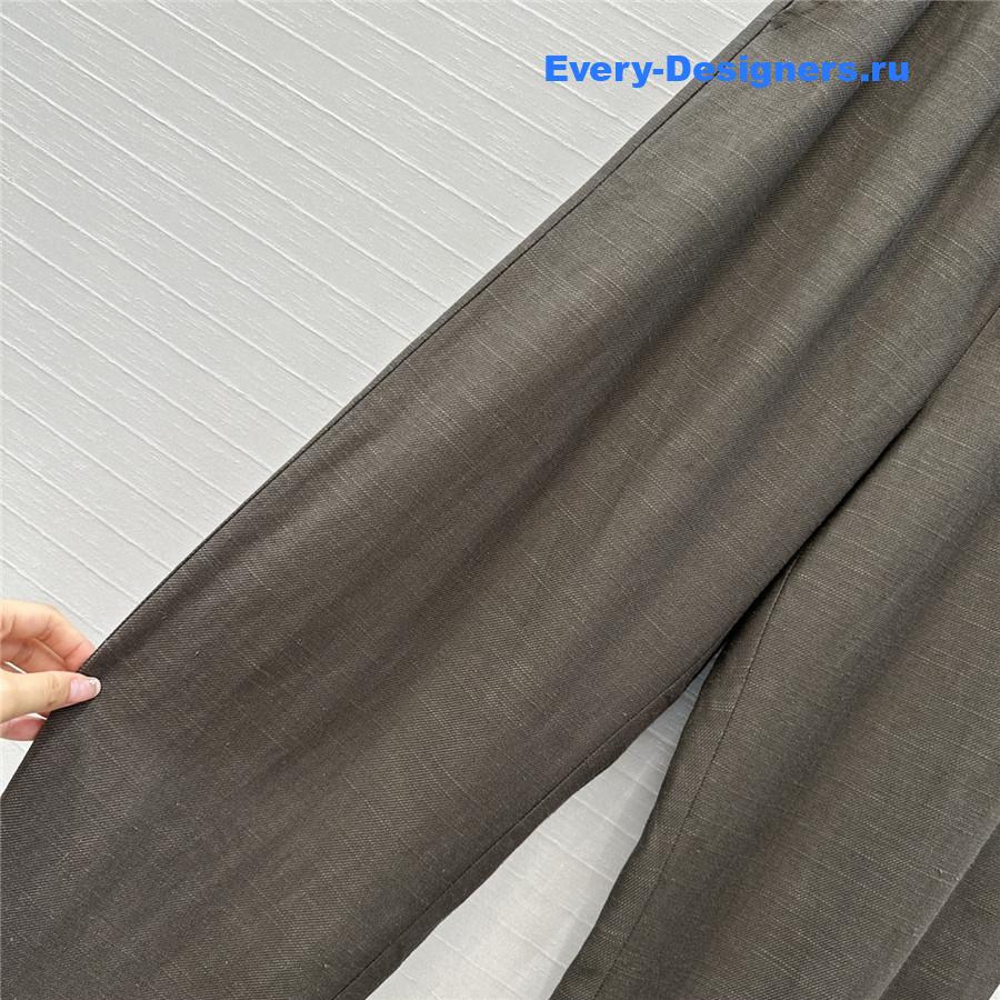 L0r0 P1ana gray cotton-linen trousers