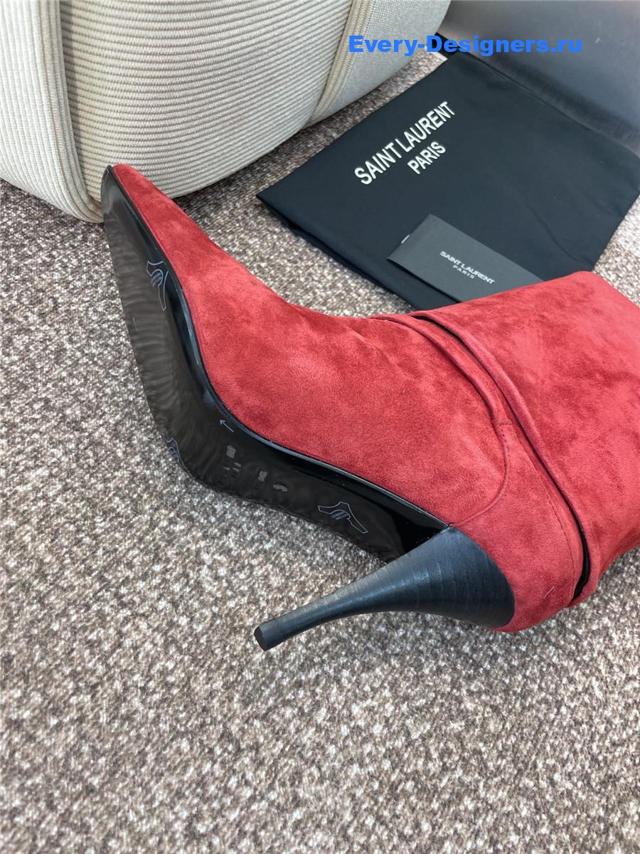 Sa1nt Lau*nt logo buckle ankle boots