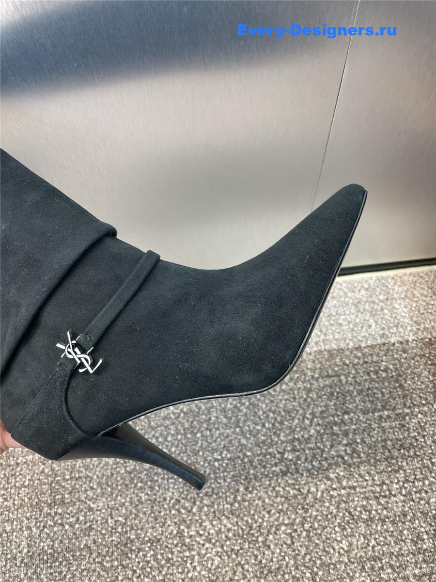 Sa1nt Lau*nt black buckle ankle boots