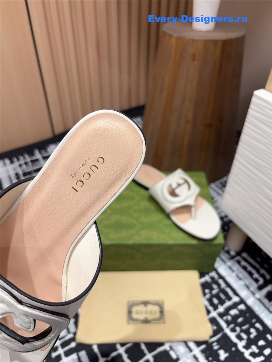 Gvc*1 gg white leather sandals