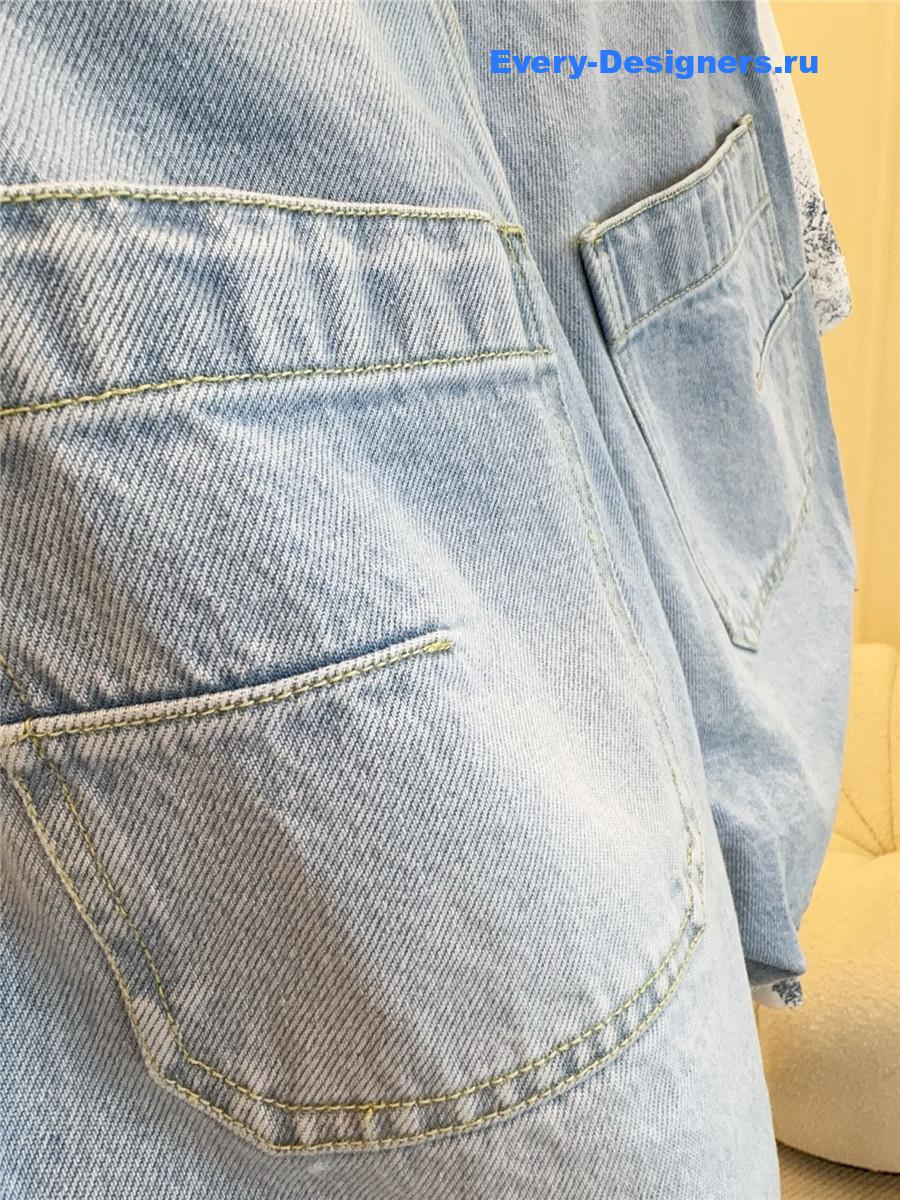 D10r printed denim shorts