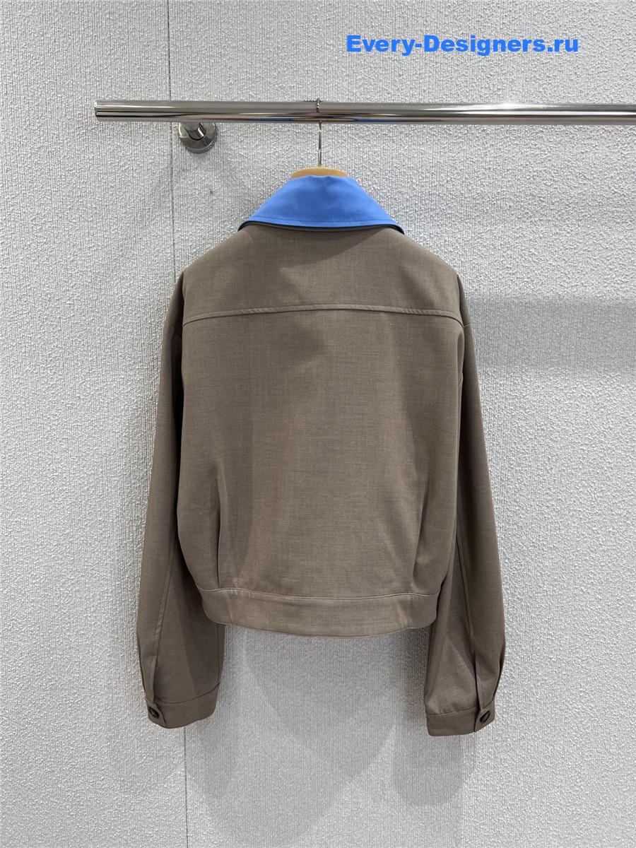 Miu Miu Brown Gabardine Blouson Jacket