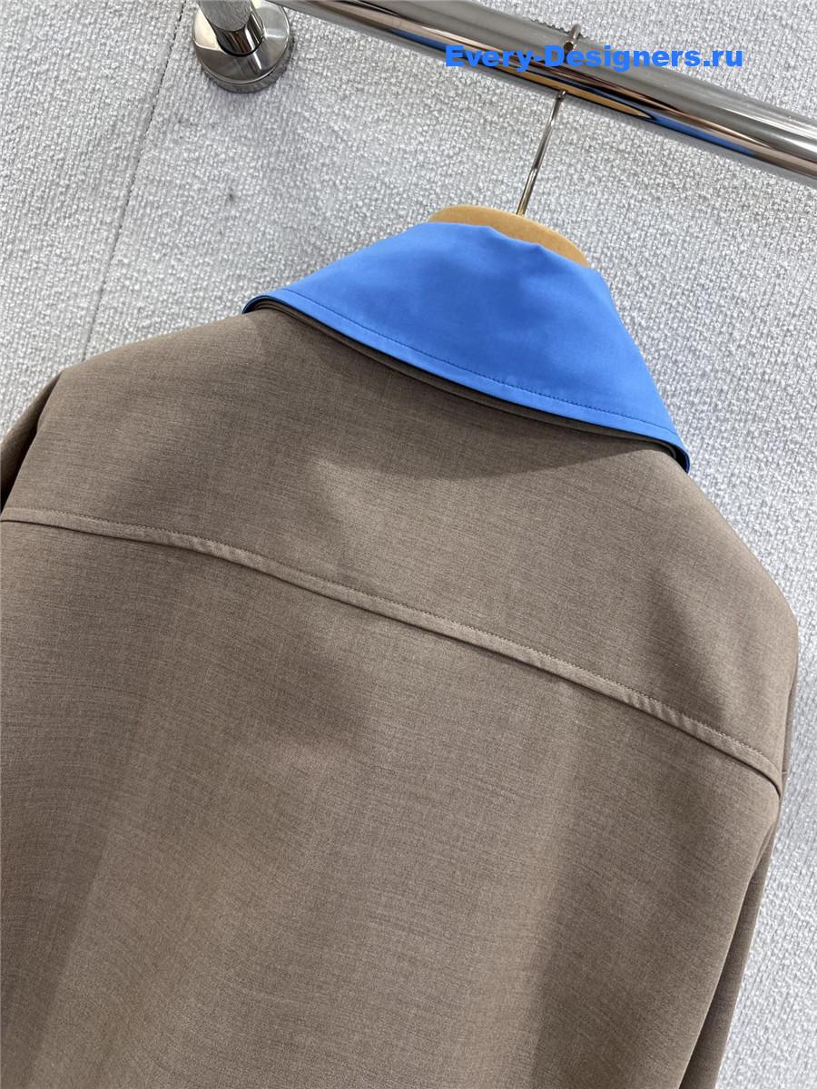 Miu Miu Brown Gabardine Blouson Jacket