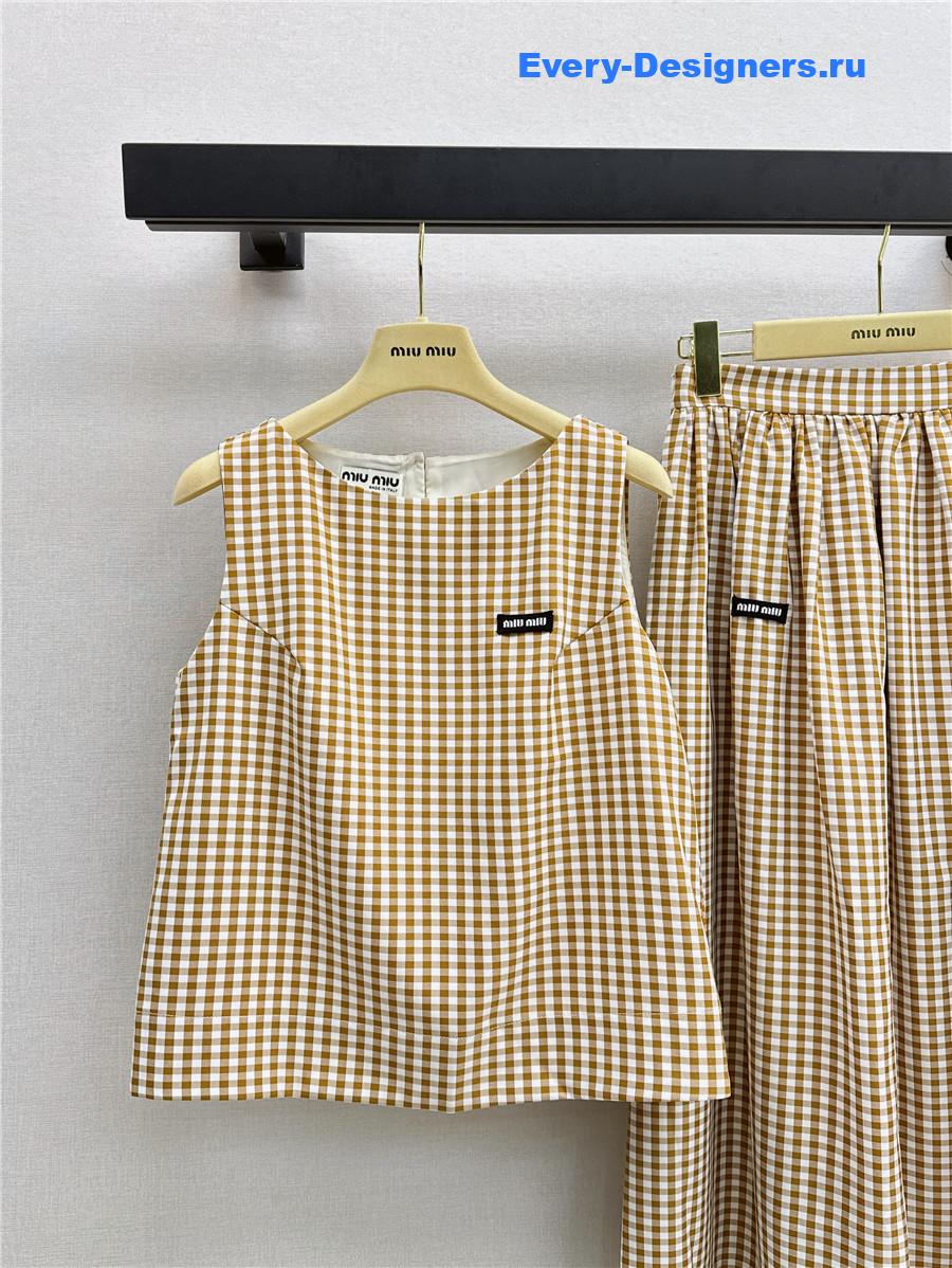 Miu Miu Checked Sleeveless Set