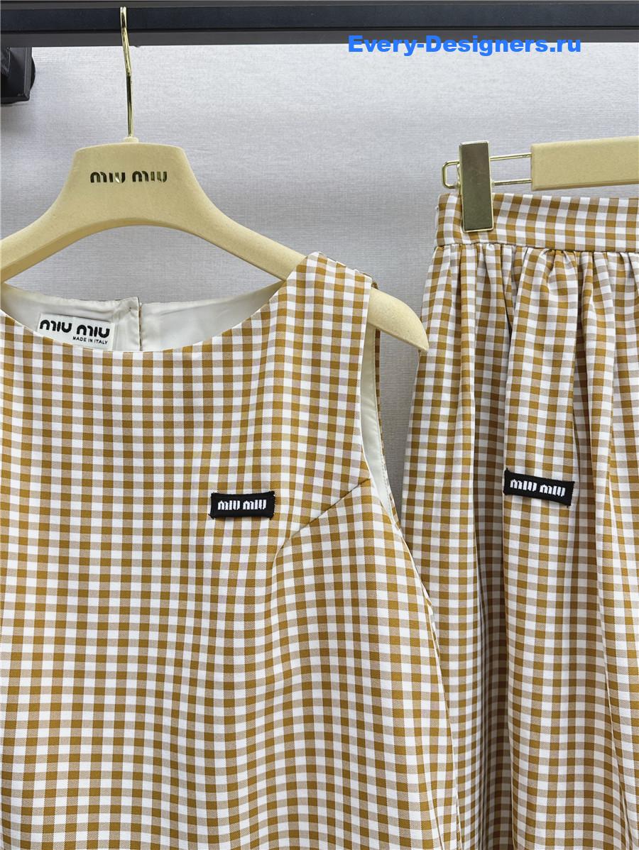 Miu Miu Checked Sleeveless Set