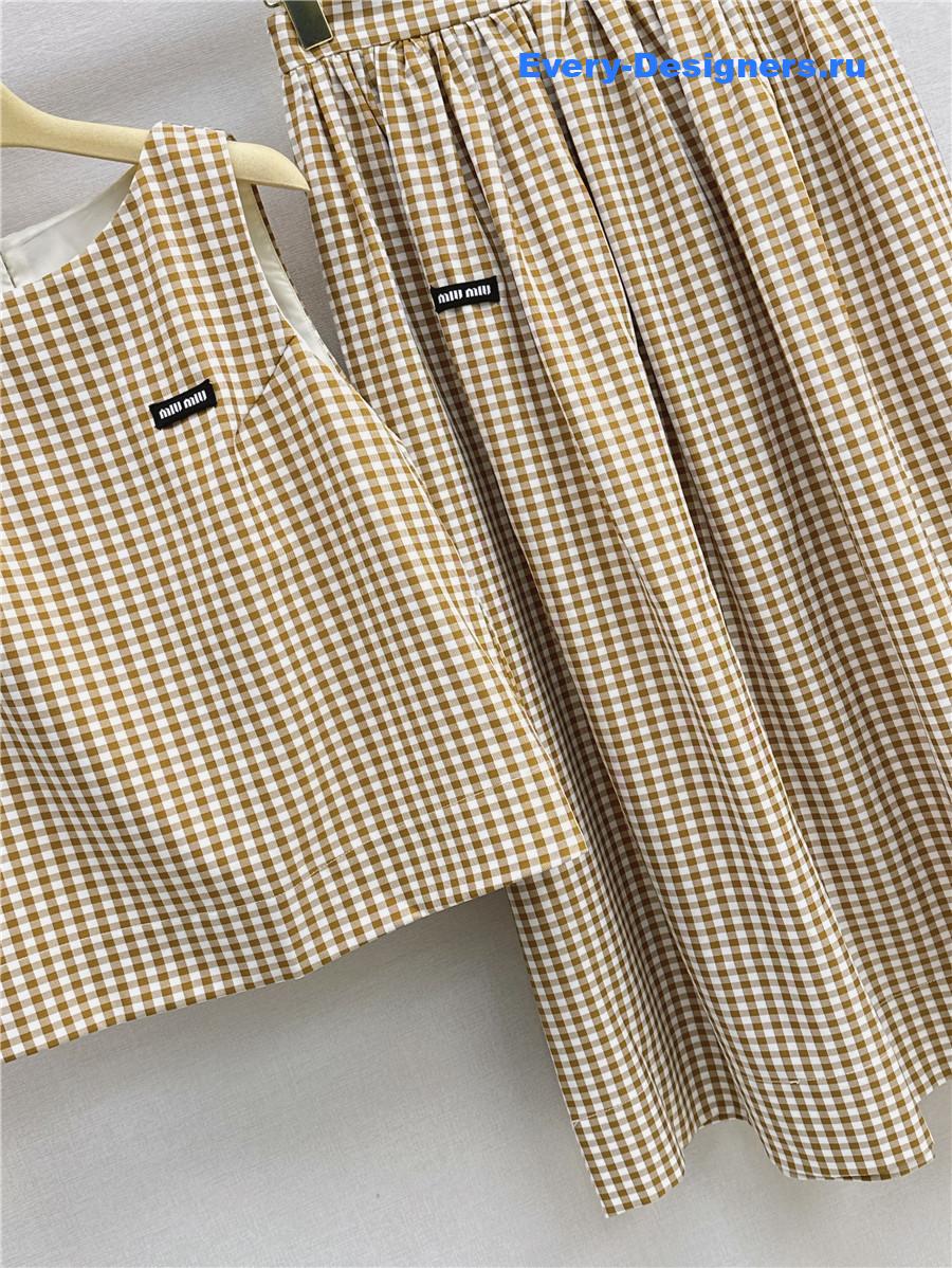 Miu Miu Checked Sleeveless Set