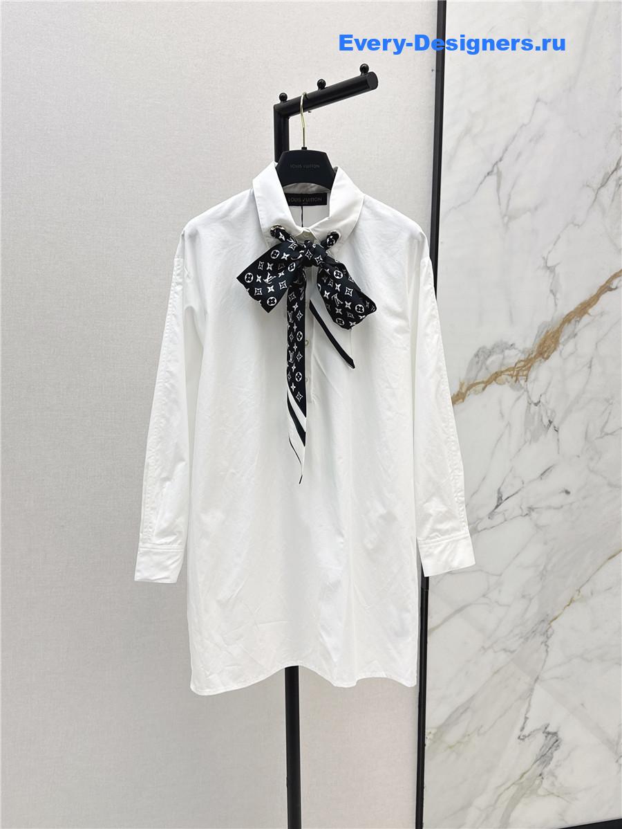 l0vis Vvtt0n monogram scarf shirt dress